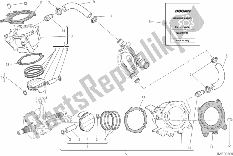 Alle onderdelen voor de Cilinders - Zuigers van de Ducati Diavel FL Thailand-Brasil 1200 2015